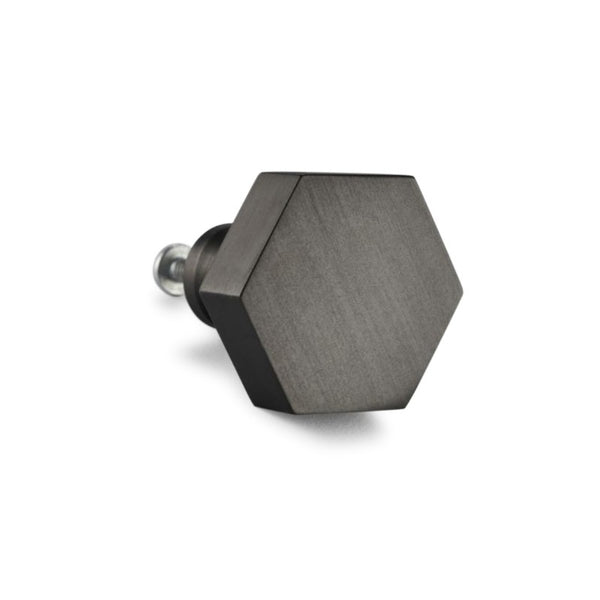 Spira Brass - Hexagonal Cupboard Knob  - Gunmetal Grey - SB2311GG - Choice Handles