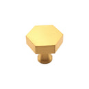 Spira Brass - Hexagonal Cupboard Knob  - Satin Brass - SB2311SB - Choice Handles