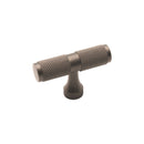 Spira Brass - Knurled T bar Cupboard Pull  - Gunmetal Grey - SB2328GG - Choice Handles