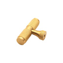 Spira Brass - Knurled T bar Cupboard Pull  - Satin Brass - SB2328SB - Choice Handles