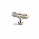 Spira Brass - Knurled T bar Cupboard Pull  - Satin Silver - SB2328SS - Choice Handles