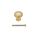 Spira Brass - Mushroom 25mm Cupboard Knob  - Polished Brass Unlacquered - SB2329PBUL - Choice Handles