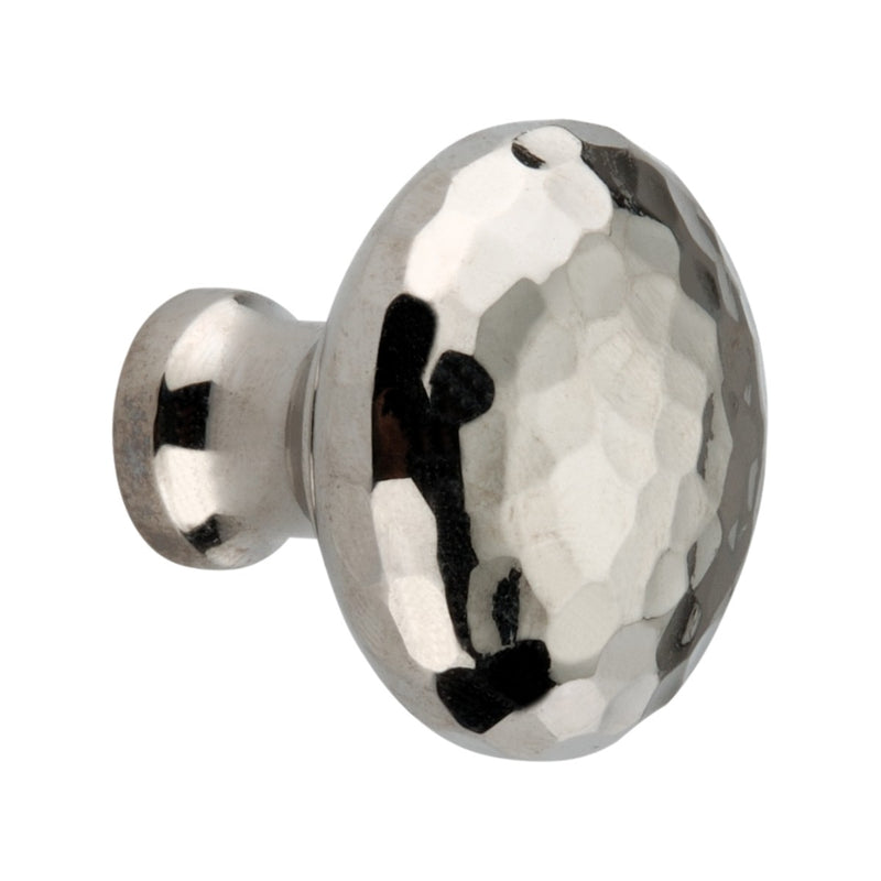 Spira Brass - Hammered Mushroom 38mm Cupboard Knob - Polished Nickel - SB2338PN - Choice Handles