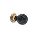 Spira Brass - Ebonised Preston Large Cupboard Knob  - Aged Brass - SB2341AB - Choice Handles