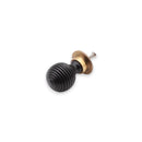 Spira Brass - Ebonised Preston Large Cupboard Knob  - Aged Brass - SB2341AB - Choice Handles