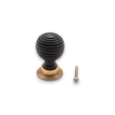 Spira Brass - Ebonised Preston Large Cupboard Knob  - Aged Brass - SB2341AB - Choice Handles