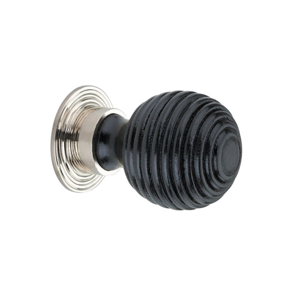 Spira Brass - Ebonised Preston Large Cupboard Knob  - Polished Nickel - SB2341PN - Choice Handles