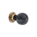 Spira Brass - Ebonised Preston Small Cupboard Knob  - Aged Brass - SB2342AB - Choice Handles