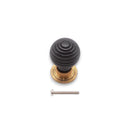 Spira Brass - Ebonised Preston Small Cupboard Knob  - Aged Brass - SB2342AB - Choice Handles