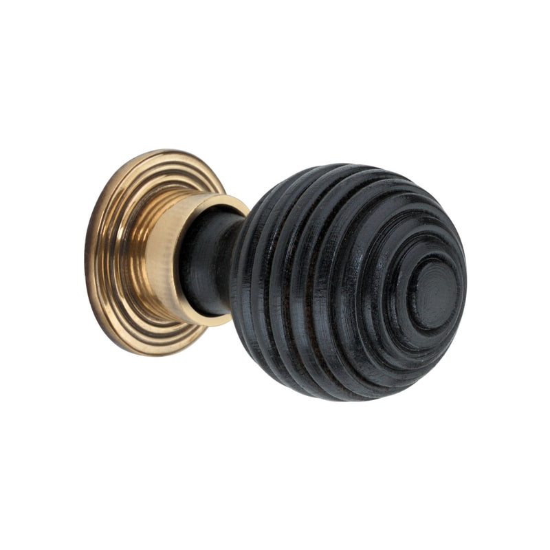 Spira Brass - Ebonised Preston Small Cupboard Knob  - Aged Brass - SB2342AB - Choice Handles