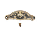 Spira Brass - Floral Cup Pull - Antique Brass -SB2346ANT - Choice Handles