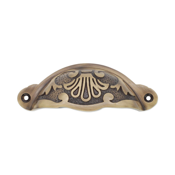 Spira Brass - Floral Cup Pull - Antique Brass -SB2346ANT - Choice Handles