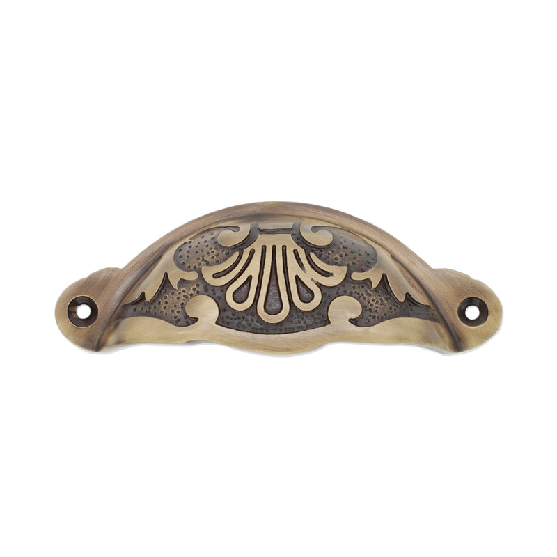 Spira Brass - Floral Cup Pull - Antique Brass -SB2346ANT - Choice Handles