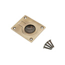 Spira Brass - Ring Pull Square Flush - Antique Brass -SB2349ANT - Choice Handles