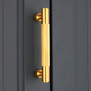 Spira Brass - Knurled Bar Handles Large  - Satin Brass - SB2415SB - Choice Handles