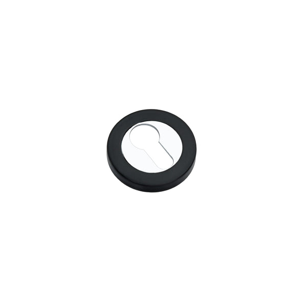 Spira Brass - Euro Profile Escutcheon - Black/Chrome - SB3104BLK/PC - Choice Handles
