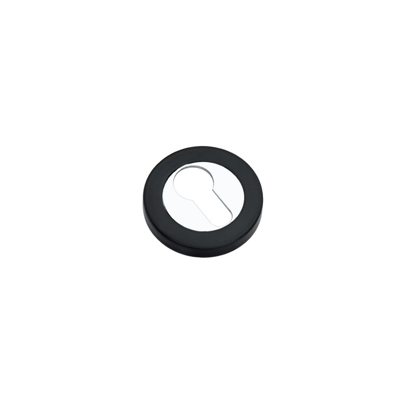 Spira Brass - Euro Profile Escutcheon - Black/Chrome - SB3104BLK/PC