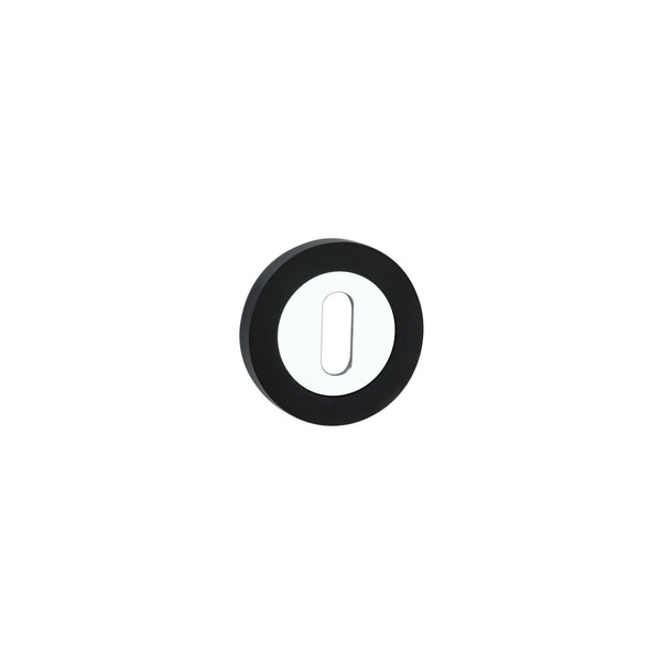 Spira Brass - Oval Standard Escutcheon - Black/Chrome - SB3105BLK/PC - Choice Handles