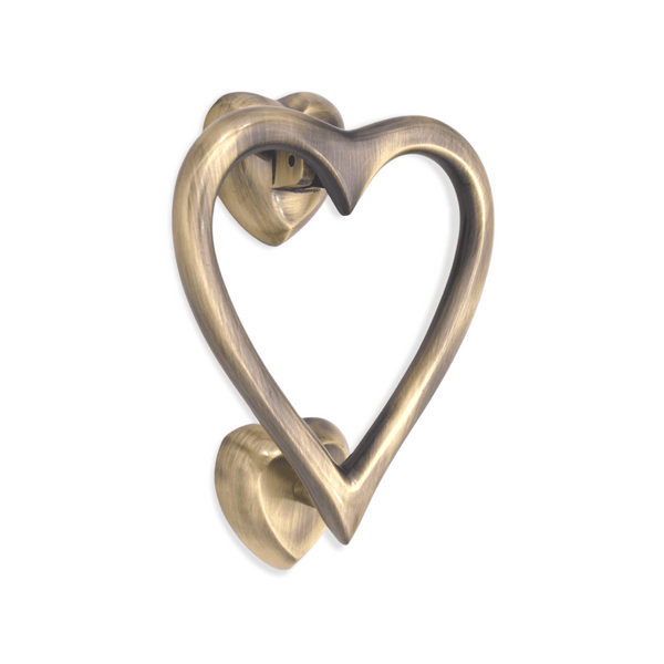Spira Brass - Heart Door Knocker  - Antique Brass - SB4110ANT - Choice Handles