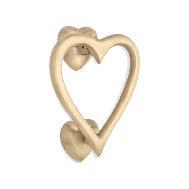 Spira Brass - Heart Door Knocker  - Satin Brass - SB4110SB - Choice Handles