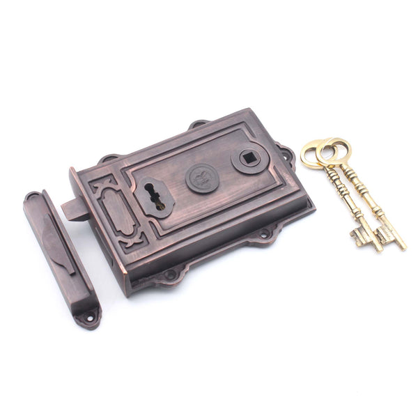 Spira Brass - Davenport Rim Lock - Aged Bronze - SB7101ABZ - Choice Handles