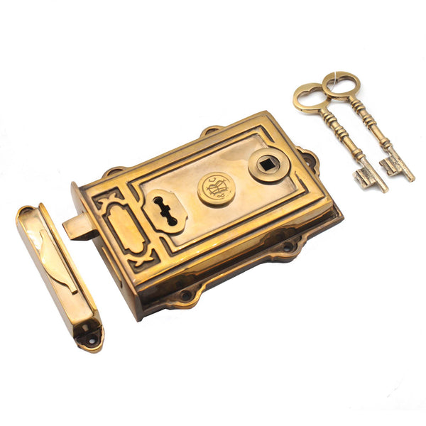 Spira Brass - Davenport Rim Lock - Aged Brass - SB7101AB - Choice Handles