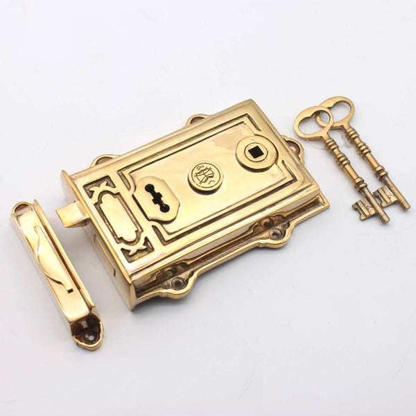 Spira Brass - Davenport Rim Lock - Polished Brass - SB7101PB - Choice Handles
