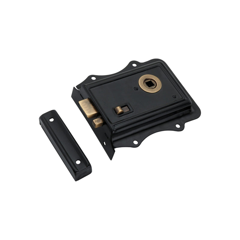 Spira Brass - Iron Rim Lock Olde - Black/Antique - SB7111BLK/ANT