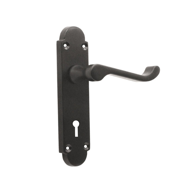 Spira Brass - Oakley Lock Lever Handle  - Matt Black - SB1401BLK - Choice Handles