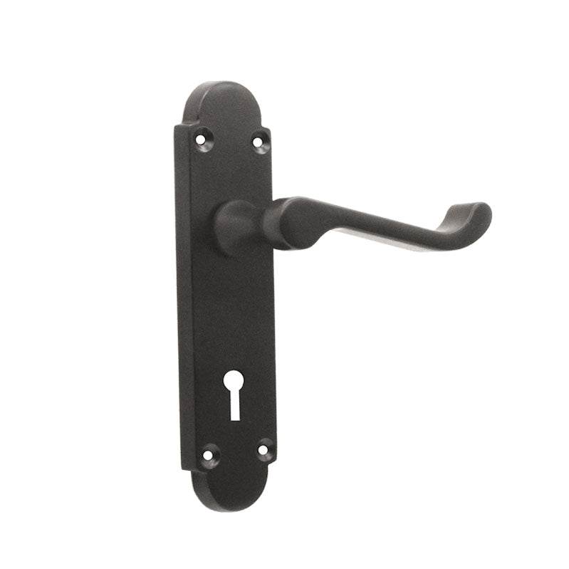 Spira Brass - Oakley Lock Lever Handle  - Matt Black - SB1401BLK - Choice Handles
