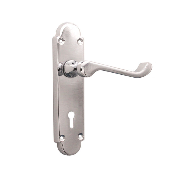 Spira Brass - Oakley Lock Lever Handle  - Polished Chrome - SB1401PC - Choice Handles