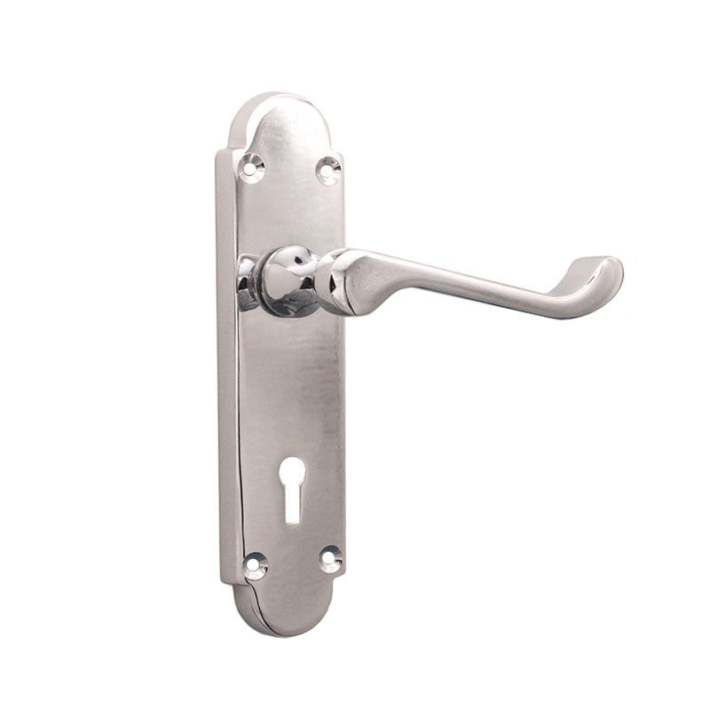 Spira Brass - Oakley Lock Lever Handle  - Polished Chrome - SB1401PC - Choice Handles