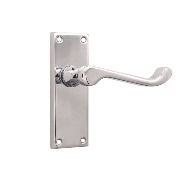 Spira Brass - Victorian Scroll Latch Lever Handle 115mm  - Polished Chrome - SB1403PC - Choice Handles
