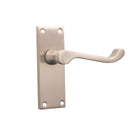 Spira Brass - Victorian Scroll Latch Lever Handle 115mm  - Satin Nickel - SB1403SN - Choice Handles