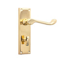 Spira Brass - Victorian Scroll Privacy Lever Handle 150mm  - Polished Brass - SB1422PB - Choice Handles