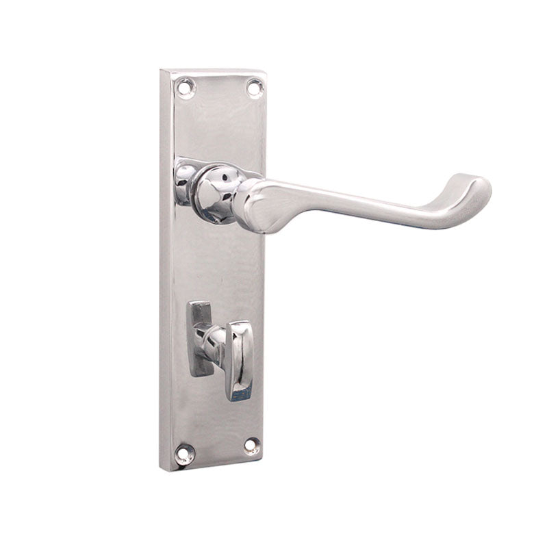Spira Brass - Victorian Scroll Privacy Lever Handle 150mm  - Polished Chrome - SB1422PC - Choice Handles