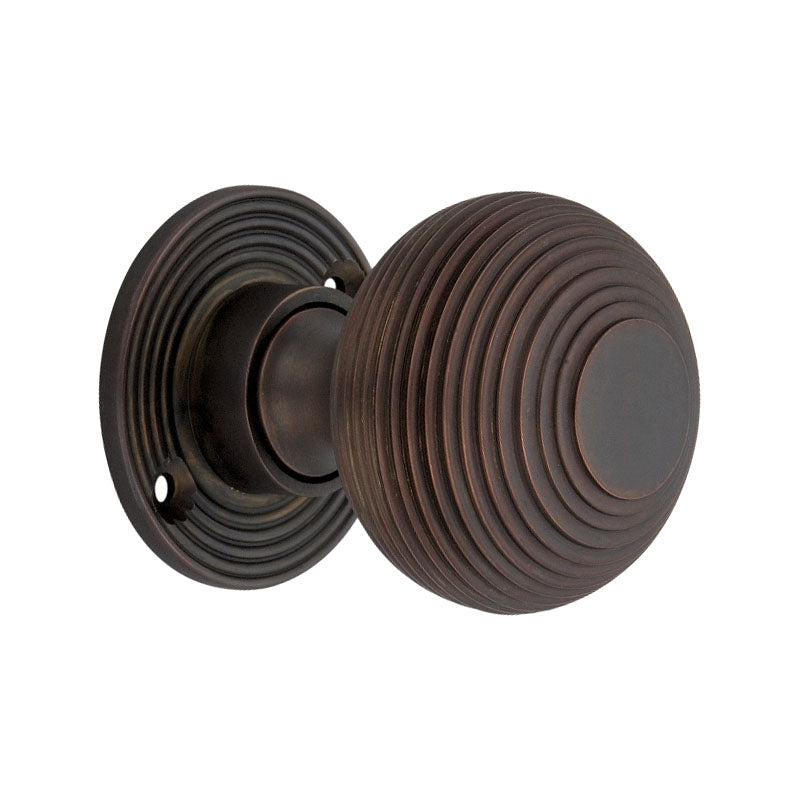 Spira Brass - Beehive 50mm Rim/Mortice Door Knob  - Aged Bronze - SB2105ABZ - Choice Handles