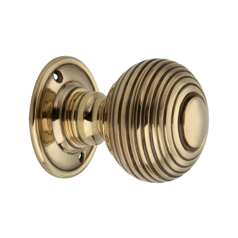 Spira Brass - Beehive Large 60mm Mortice Door Knob  - Aged Brass - SB2106AB - Choice Handles