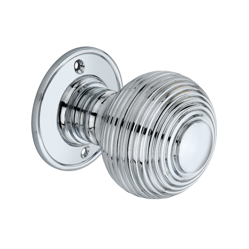 Spira Brass - Beehive Large 60mm Mortice Door Knob  - Polished Chrome - SB2106PC - Choice Handles