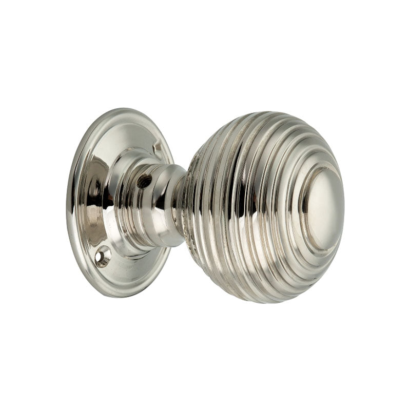 Spira Brass - Beehive Large 60mm Mortice Door Knob  - Polished Nickel - SB2106PN - Choice Handles