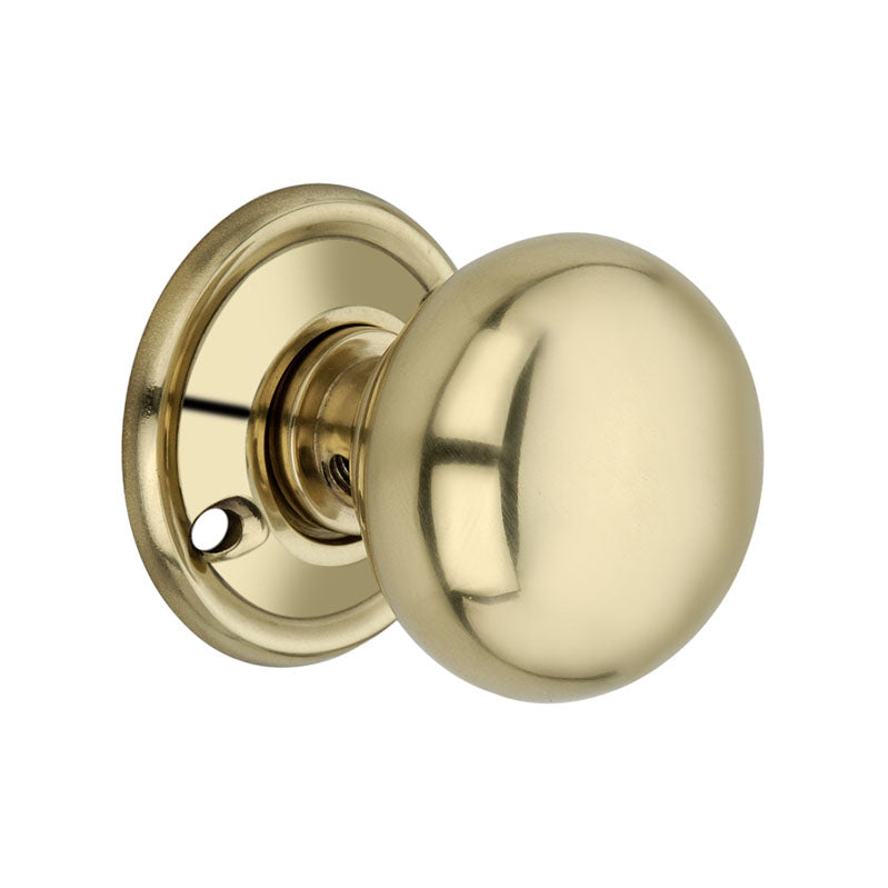 Spira Brass - Cottage Large 50mm Rim/Mortice Door Knob  - Polished Brass - SB2107PB - Choice Handles