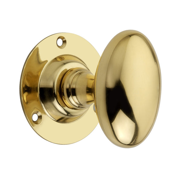 Spira Brass - Oval Mortice Door Knob  - Polished Brass - SB2109PB - Choice Handles