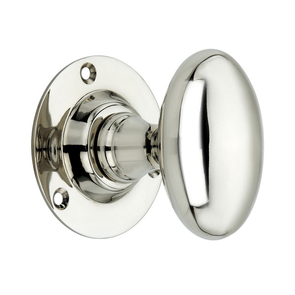 Spira Brass - Oval Mortice Door Knob  - Polished Nickel - SB2109PN - Choice Handles