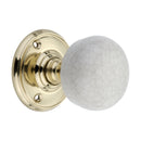 Spira Brass - Crackled Porcelain Mortice Door Knob  - Polished Brass - SB2117PB - Choice Handles