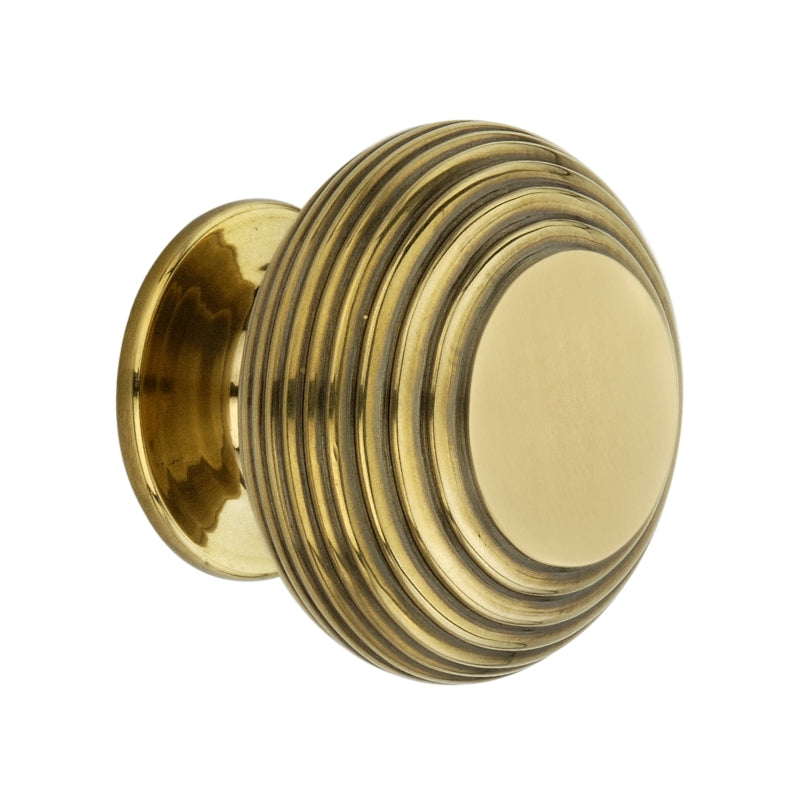 Spira Brass - Beehive Large 40mm Cupboard Knob  - Aged Brass - SB2301AB - Choice Handles