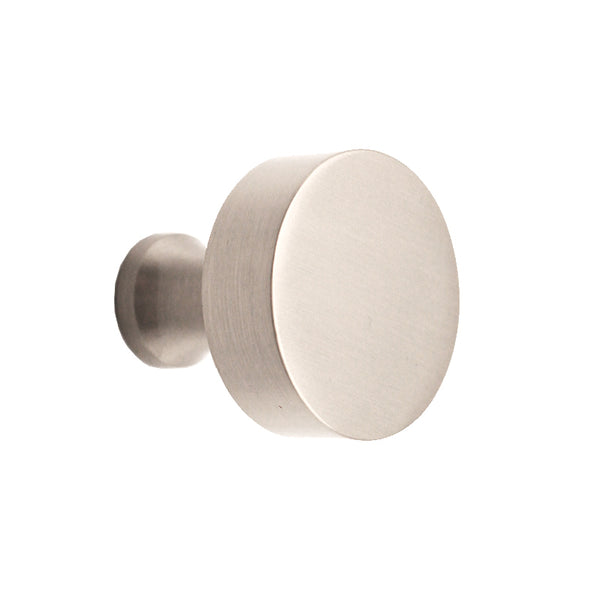 Spira Brass - Round Cupboard Knob  - Satin Silver - SB2309SS - Choice Handles
