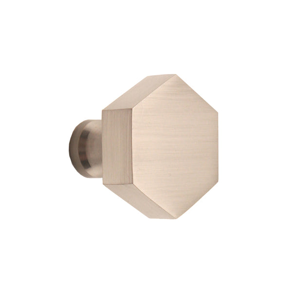 Spira Brass - Hexagonal Cupboard Knob  - Satin Silver - SB2311SS - Choice Handles