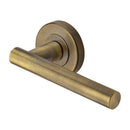 Sorrento Door Handle Lever Latch on Round Rose Shuttle Design Antique on Zinc finish
 - SC-3052-AZ