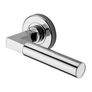 Sorrento Door Handle Lever Latch on Round Rose Gropius Bau Design Polished Chrome finish
 - SC-4059-PC