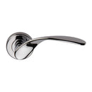 Sorrento Door Handle Lever Latch on Round Rose Lorenz Design Polished Chrome finish - SC-5225-PC - Choice Handles